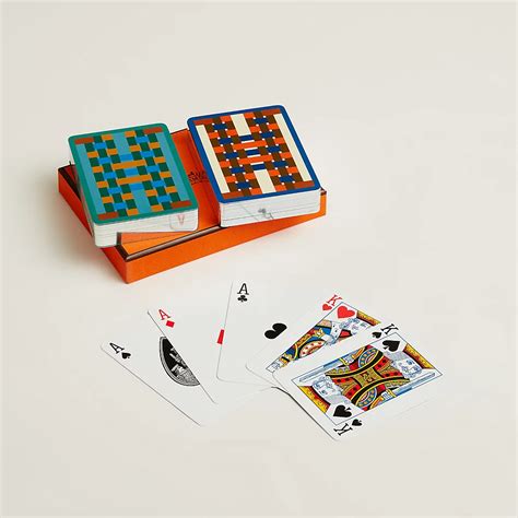 hermes poker cards las vegas|Set of 2 H Tissage poker playing cards .